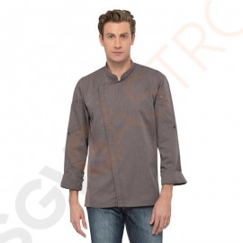 Chef Works Urban Hartford Kochjacke Unisex mit Reißverschluss langärmlig grau XS Brustumfang: 81-86cm | Größe: XS