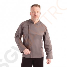 Chef Works Urban Hartford Kochjacke Unisex mit Reißverschluss langärmlig grau XS Brustumfang: 81-86cm | Größe: XS