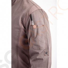 Chef Works Urban Hartford Kochjacke Unisex mit Reißverschluss langärmlig grau XS Brustumfang: 81-86cm | Größe: XS