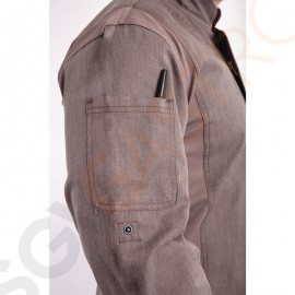 Chef Works Urban Hartford Kochjacke Unisex mit Reißverschluss langärmlig grau XS Brustumfang: 81-86cm | Größe: XS