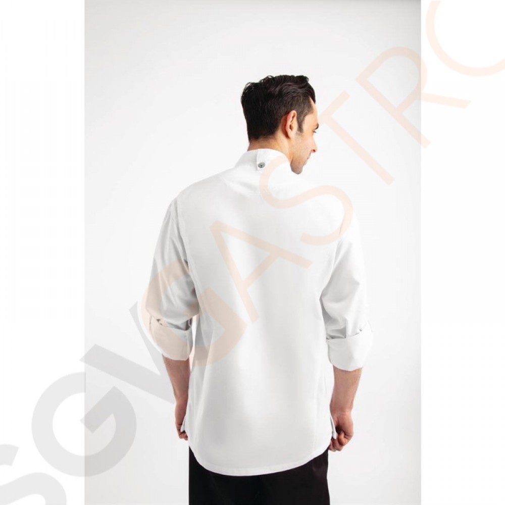 Chef Works Urban Hartford Kochjacke Unisex mit Reißverschluss langärmlig weiß XL Brustumfang: 122-127cm | Größe: XL
