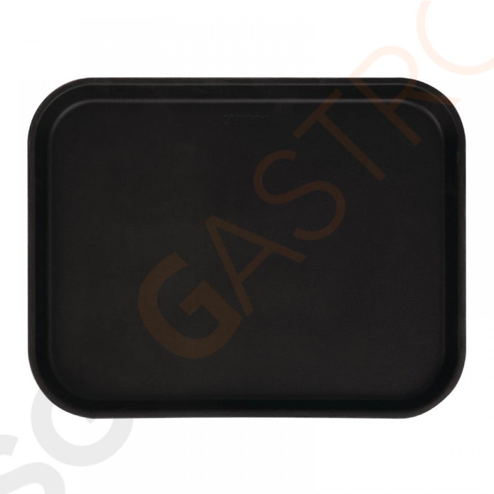 Cambro Camtread rechteckiges rutschfestes Fiberglas Tablett schwarz 45,7cm Größe: 45,7(B) x 35,5(T)cm