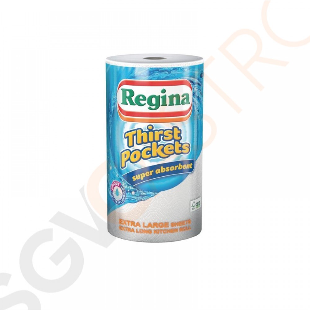 Regina Thirst Pockets Küchenrolle 100 Blätter pro Rolle | 6 Stück pro Packung