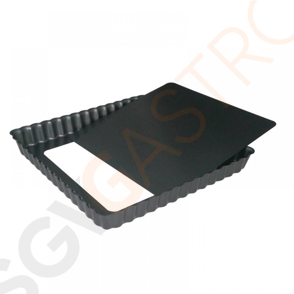DeBuyer quadratische Antihaft Kuchenform mit herausnehmbarem Boden 18cm CY118  | Stahl | Größe: 3(H) x 18(B) x 18(T)cm
