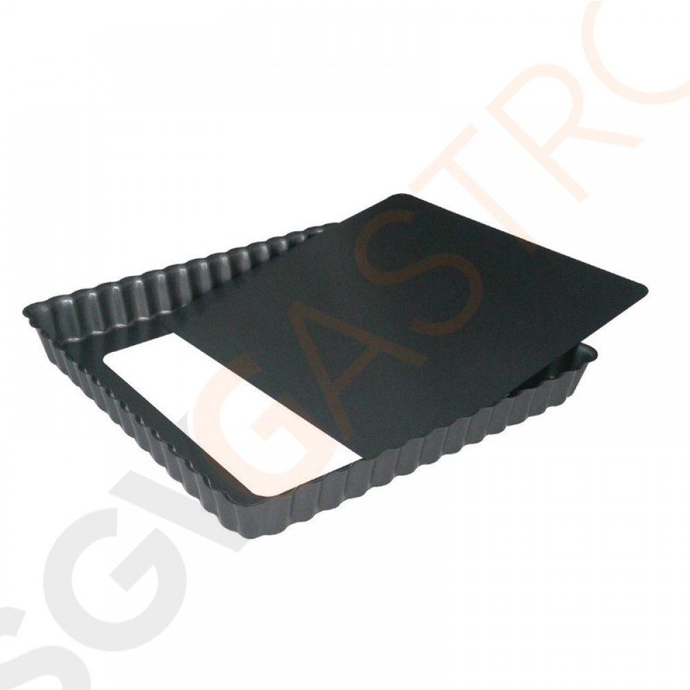 DeBuyer quadratische Antihaft Kuchenform mit herausnehmbarem Boden 23cm CY119  | Stahl | Größe: 3(H) x 23(B) x 23(T)cm