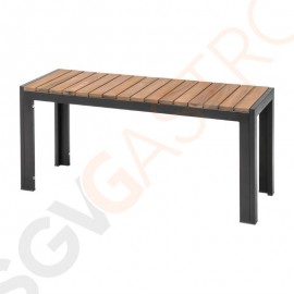 Bolero Stahl- und Akazienholzbänke 100cm Stahlgestell | Sitzfläche aus Holz | Größe: 45(H) x 100(B) x 35(T) | 2 Stück