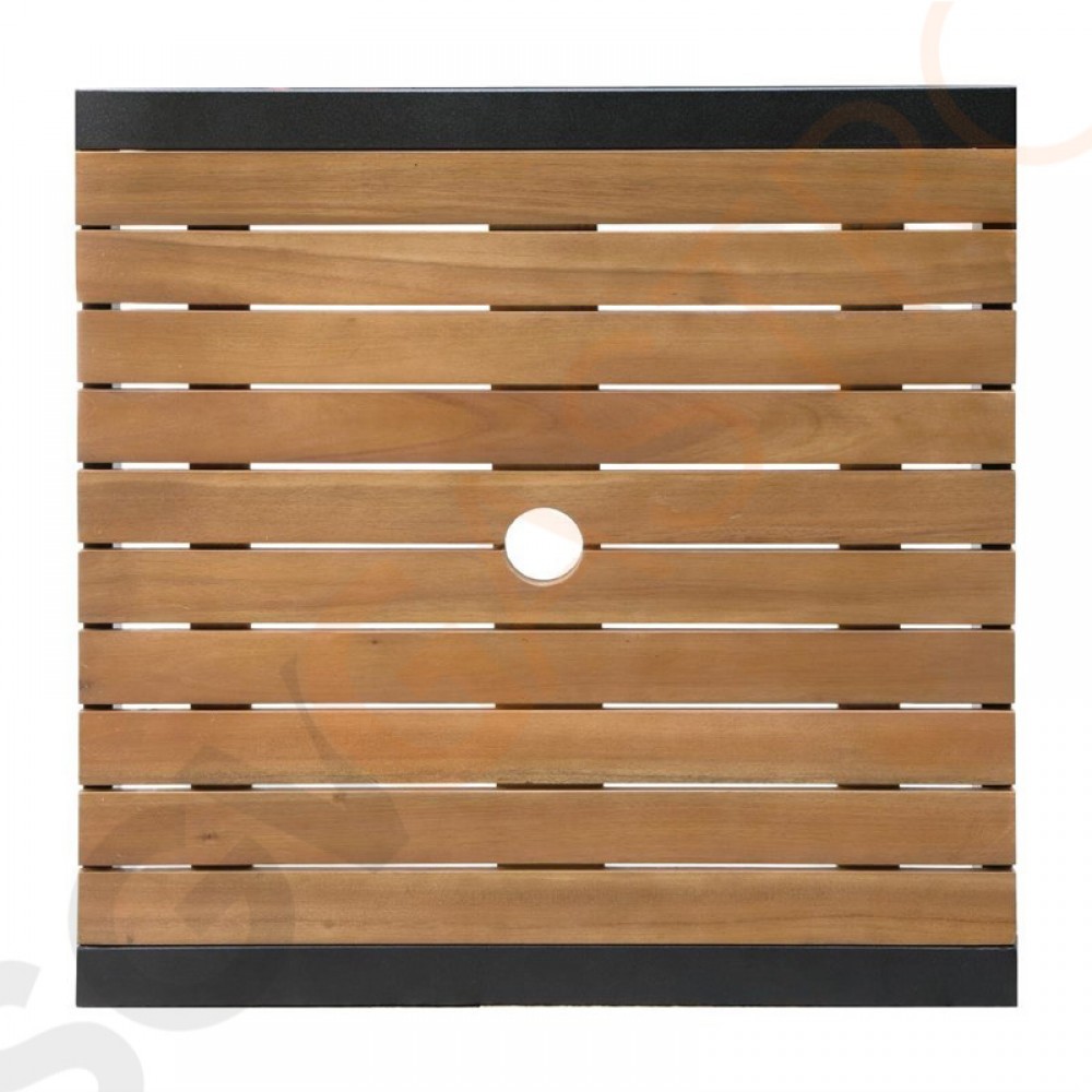 Bolero quadratischer Stahl- und Akazienholz Bartisch Stahlgestell | Tischplatte aus Holz | 100(H) x 60(B) x 60(T) | 