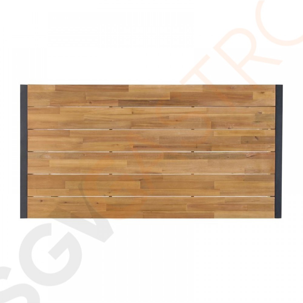 Bolero rechteckiger Stahl- und Akazienholztisch im industriellen Stil Stahlgestell | Tischplatte aus Holz | Größe: 74(H) x 180(B) x 90(T)cm