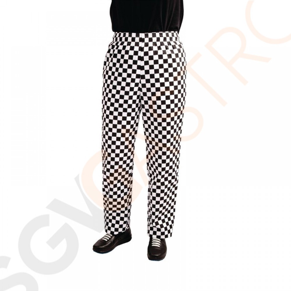 Whites Unisex Kochhose Easyfit schwarz/weiß großkariert M Größe: M | Polybaumwolle | Taillenumfang: 85-92cm Whites Unisex Kochhose Easyfit schwarz/weiß großkariert M Größe: M | Polybaumwolle | Taillenumfang: 85-92cm