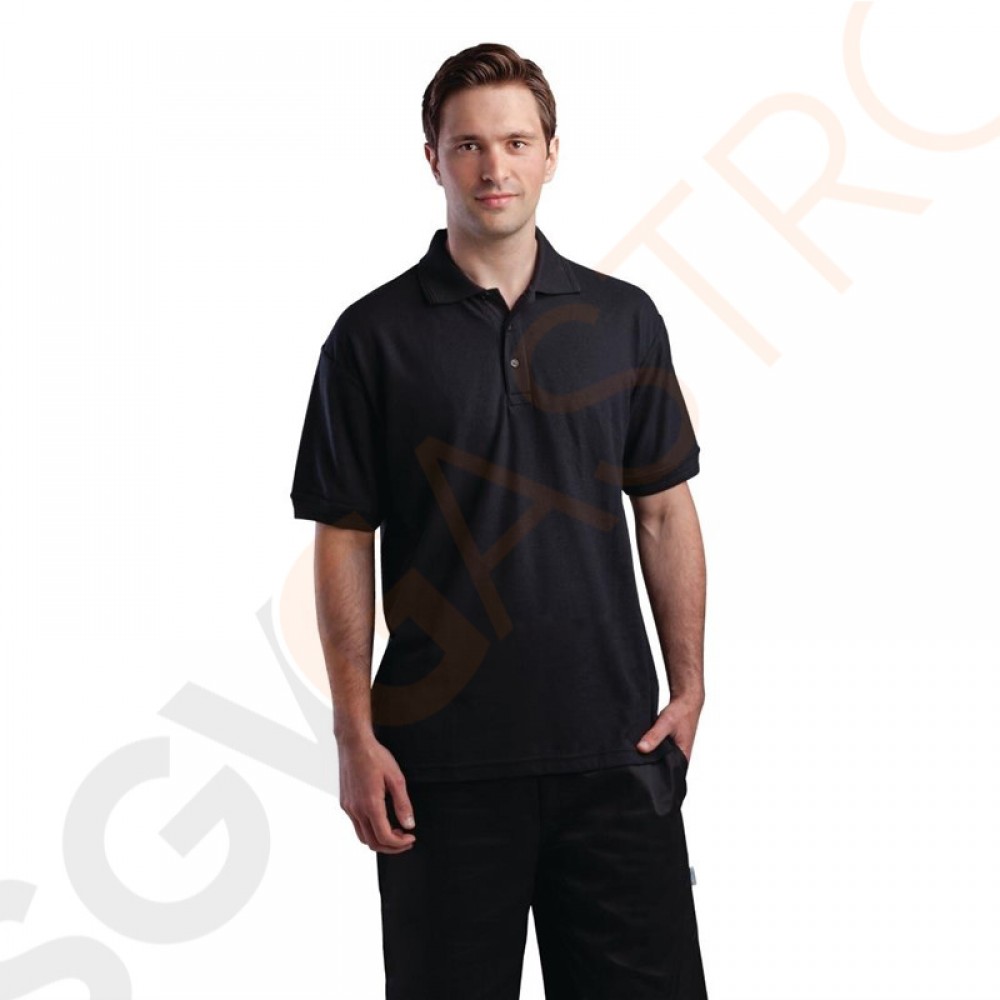 Unisex Poloshirt schwarz XL Poloshirt schwarz, Größe XL.