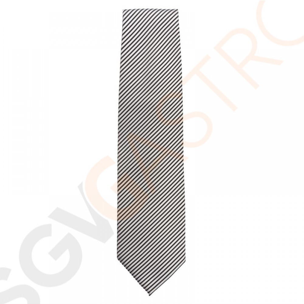 Uniform Works Krawatte silber-schwarz gestreift Krawatte silber gestreift.