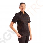 Chef Works Springfield Kurzärmelige Reißverschlusskochjacke Damen schwarz L Größe: L | Brustumfang: 107-112cm