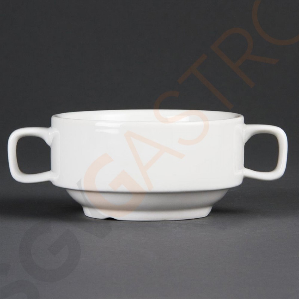 Olympia Whiteware Suppentassen mit Henkeln 40cl 6 Stück | 11,5(Ø)cm | Kapazität: 40cl | Porzellan Olympia Whiteware Suppentassen mit Henkeln 40cl 6 Stück | 11,5(Ø)cm | Kapazität: 40cl | Porzellan