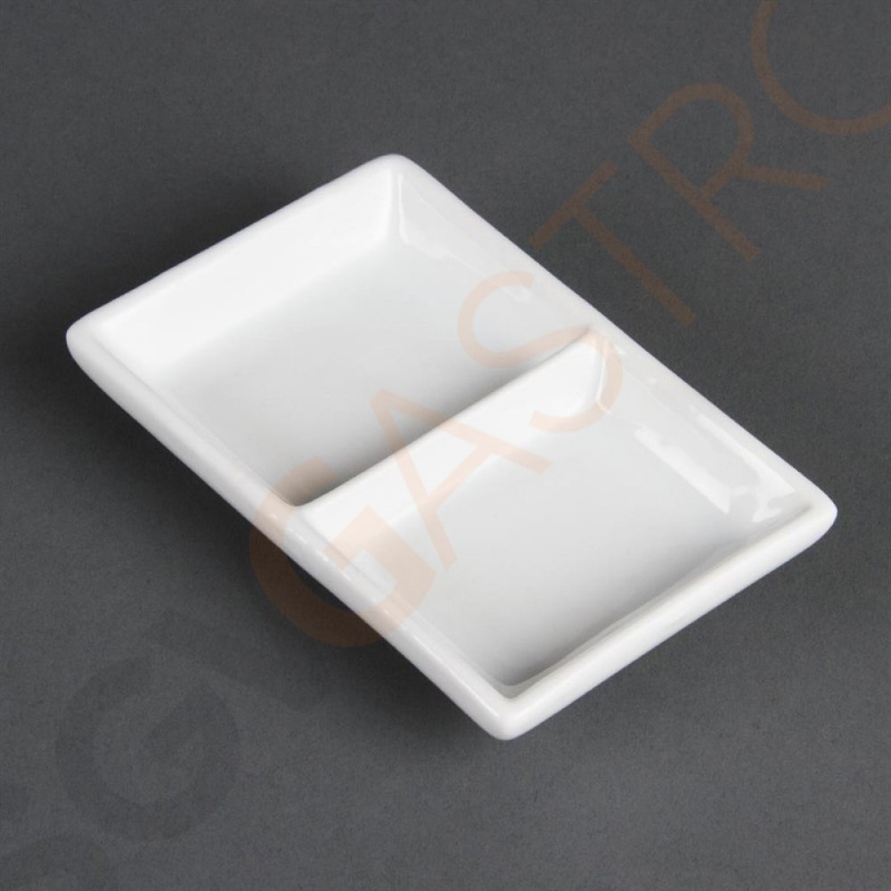 Olympia Whiteware zweifache Präsentierschalen 12 Stück | 10 x 6cm | Porzellan