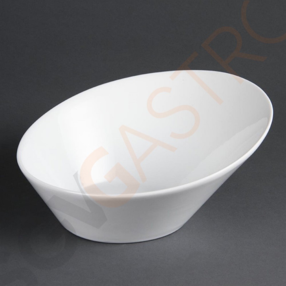 Olympia Whiteware ovale schräge Schüsseln 22,2 x 24,6cm CB078 | 11,5 x 22,2 x 24,6cm | 3 Stück Olympia Whiteware ovale schräge Schüsseln 22,2 x 24,6cm CB078 | 11,5 x 22,2 x 24,6cm | 3 Stück