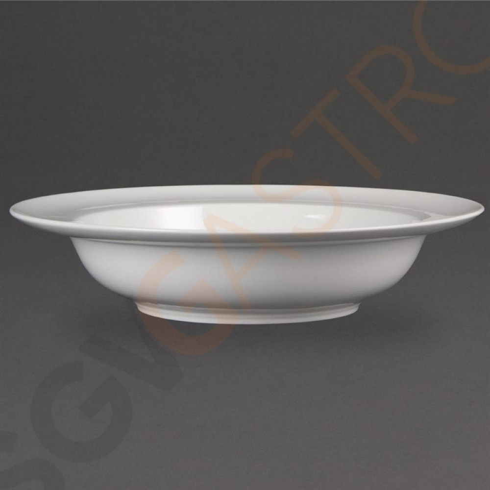 Olympia Whiteware Schüssel mit breitem Rand 22,8cm CB694 | 22,8(Ø)cm | Kapazität: 71cl | 4 Stück Olympia Whiteware Schüssel mit breitem Rand 22,8cm CB694 | 22,8(Ø)cm | Kapazität: 71cl | 4 Stück