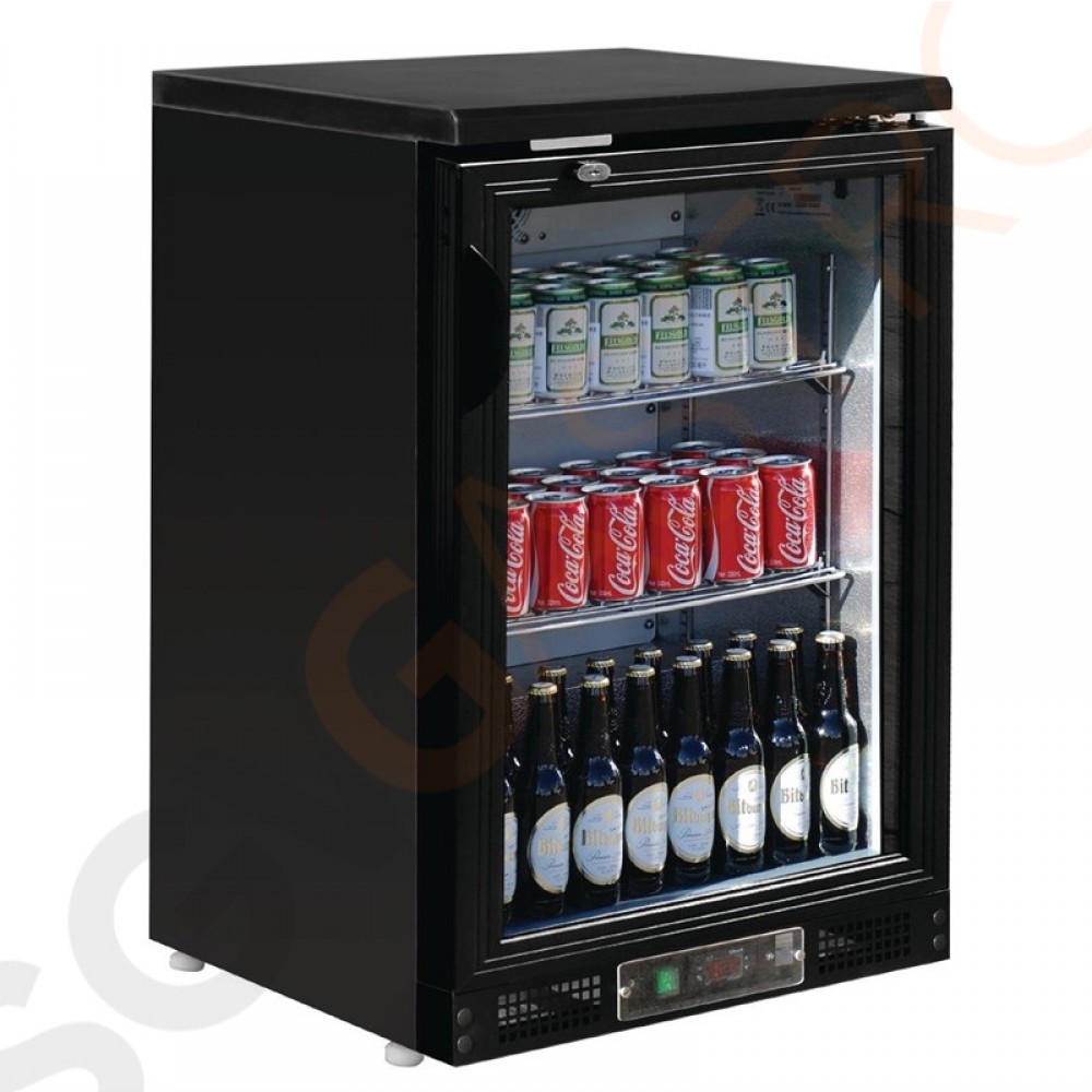 Polar Serie G 1-türiger Barkühlschrank schwarz 104 Flaschen Kapazität 140L | 1 Tür | Schwarz
