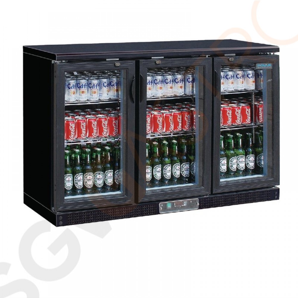 Polar Serie G 3-türiger Barkühlschrank 273 Flaschen Kapazität: 335L | 3 Türen | Schwarz