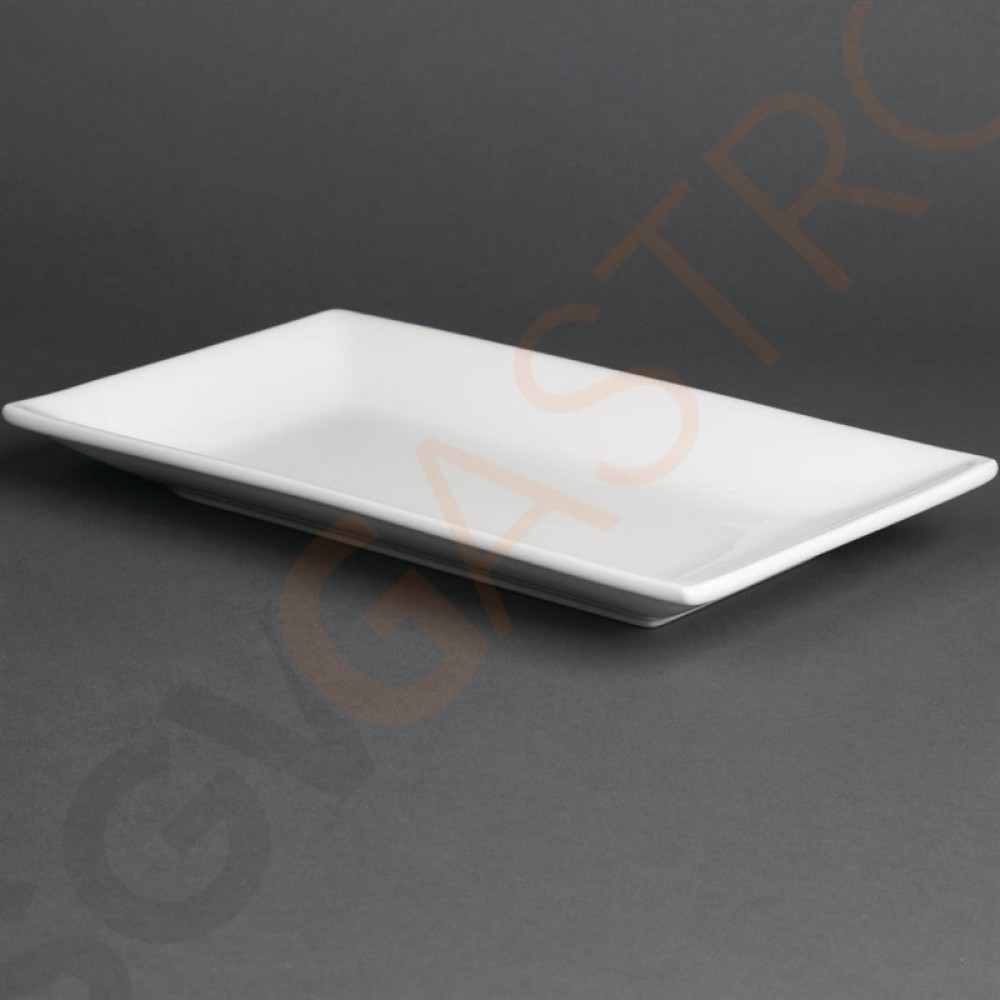 Olympia Whiteware rechteckige Servierteller 25 x 15cm 4 Stück | 25 x 15cm | Porzellan Olympia Whiteware rechteckige Servierteller 25 x 15cm 4 Stück | 25 x 15cm | Porzellan