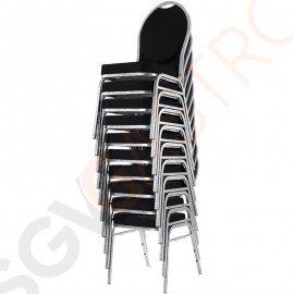 Bolero Bankettstühle mit ovaler Lehne schwarz 4 Stück | Sitzhöhe: 44cm | 90 x 43 x 53cm | Stahl und Polyester | schwarz
