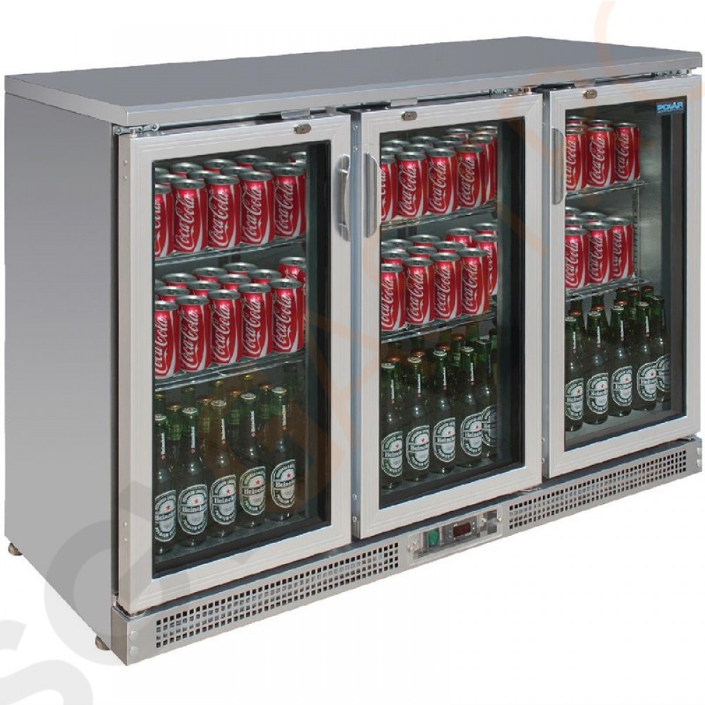 Polar Serie G Barkühlschrank 3 Klapptüren 273 Flaschen Kapazität: 335L | 3 Türen | Silbergrau