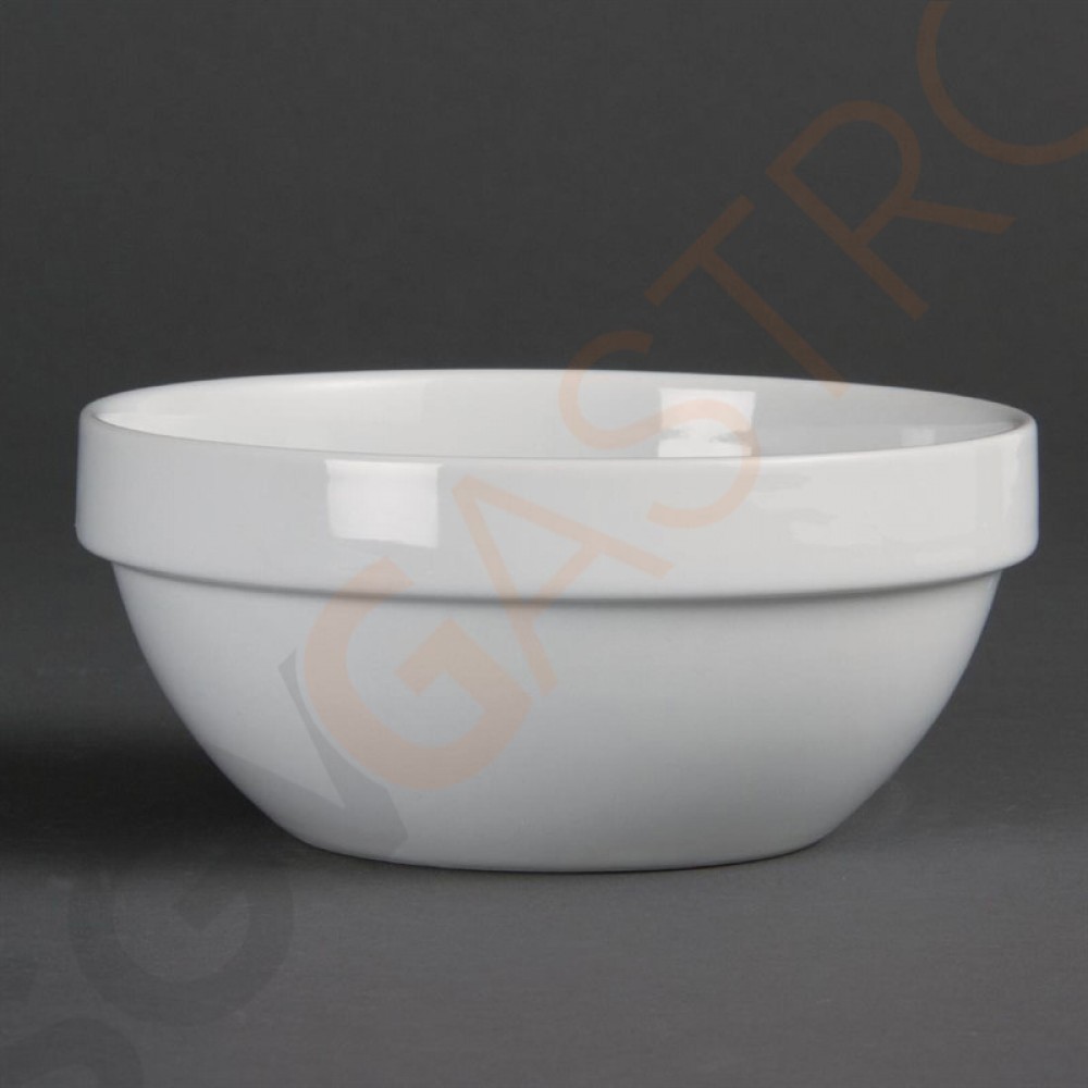 Olympia Whiteware stapelbare Schüsseln 14,5cm 12 Stück | 6,5 x 14,5(Ø)cm | Kapazität: 54cl | Porzellan