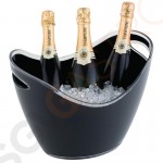 APS Champagnerkühler schwarz groß Für bis zu 3 Flaschen | Acryl | schwarz | 25,5(H) x 35(B) x 27(L)cm