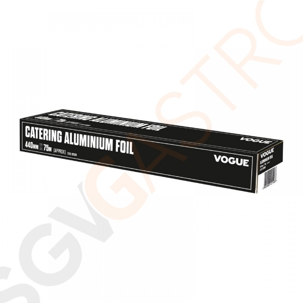 Vogue Aluminiumfolie 44cm Länge 75m. Inklusive Kartonspender.