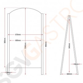 Olympia Straßentafel Metall schwarz Schreibfläche: 60 x 90cm | Metall | schwarz