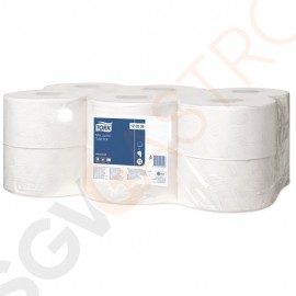 Tork Mini Jumbo Toilettenpapier 2-lagig Geeignet für Spender DB463 | 12 Rollen | ungefähr 787 Blatt pro Rolle | 2-lagig