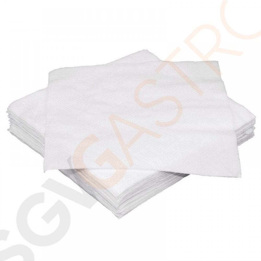 Fiesta Cocktail-Papierservietten weiß 25cm x2000 2000 Stück | 25 x 25cm | 1-lagig | Papier | weiß