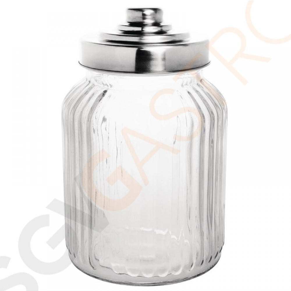 Olympia gewelltes Vorratsglas 90cl Kapazität: 90cl. Luftdichter Schraubdeckel Olympia gewelltes Vorratsglas 90cl Kapazität: 90cl. Luftdichter Schraubdeckel