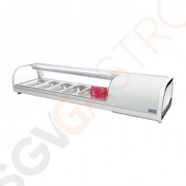 Polar Serie G Kühlvitrine für Tapas Kapazität: 6 x GN1/3 | 152,9cm breit | Weiß