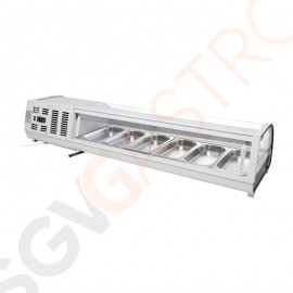Polar Serie G Kühlvitrine für Tapas Kapazität: 6 x GN1/3 | 152,9cm breit | Weiß