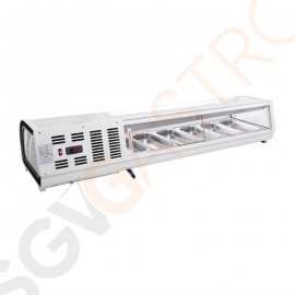 Polar Serie G Kühlvitrine für Tapas Kapazität: 6 x GN1/3 | 152,9cm breit | Weiß