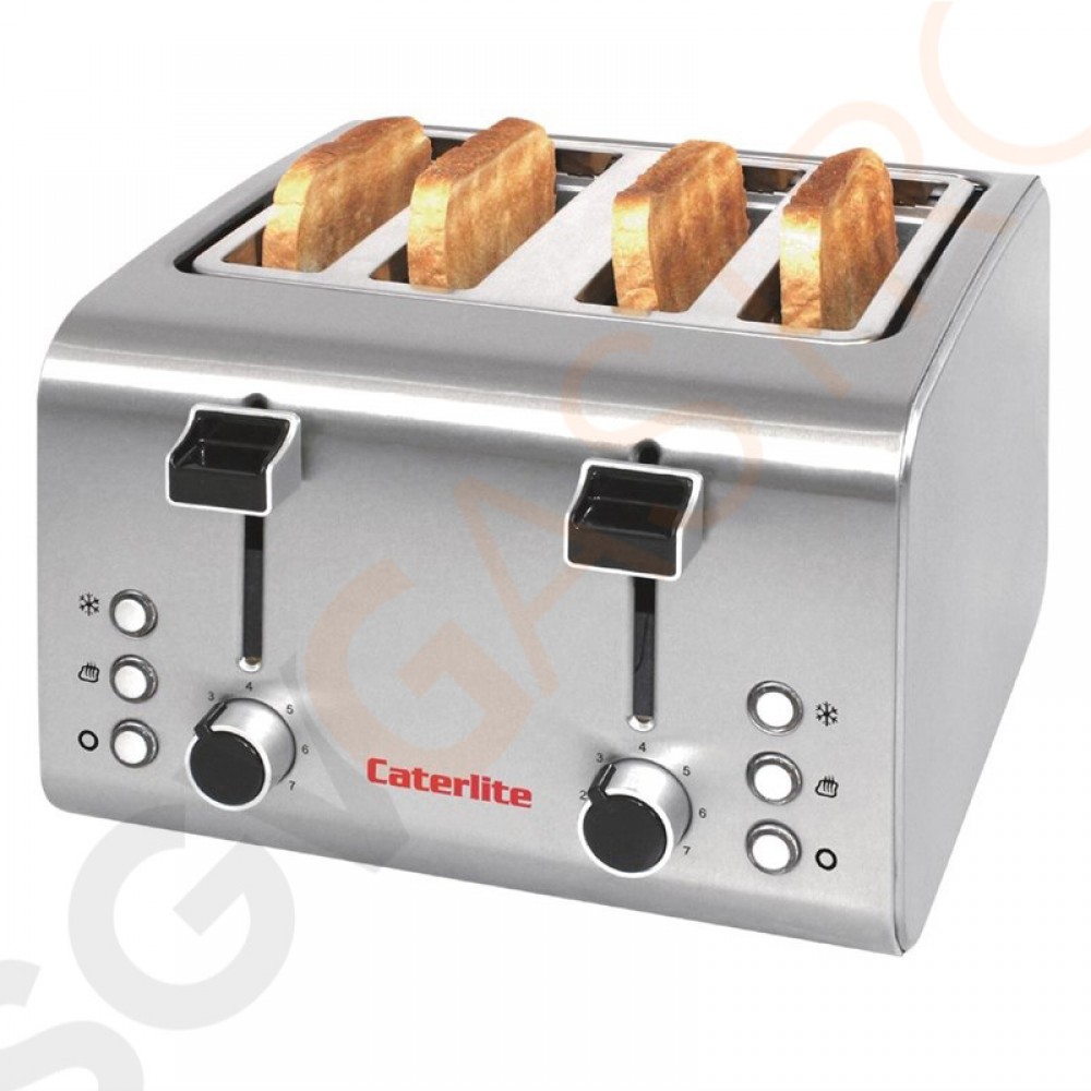 Caterlite 4-Schlitz Toaster Edelstahl 4 Schlitze | Farbe: Edelstahl | Leistung: 1,8kW