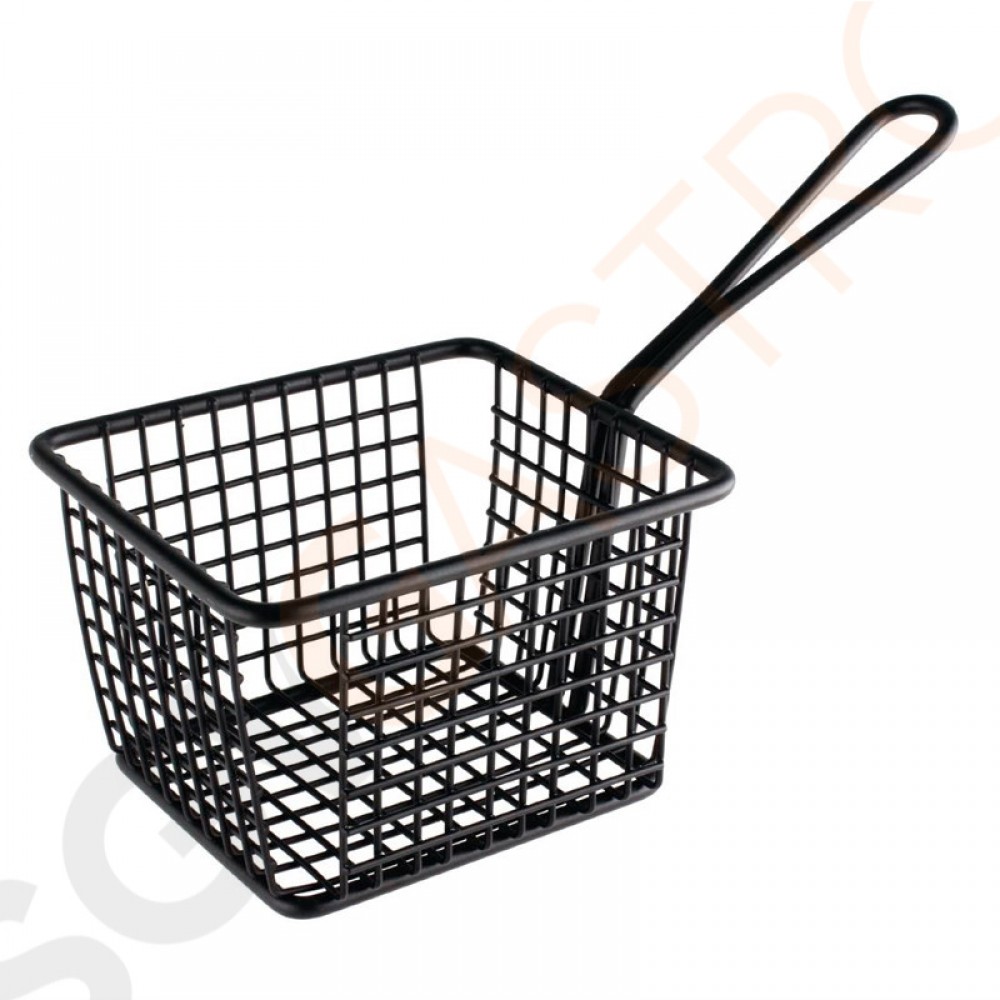 Olympia quadratisches Frittierkörbchen mit Stiel schwarz 10cm 8 x 12 x 10cm | Edelstahl | schwarz Olympia quadratisches Frittierkörbchen mit Stiel schwarz 10cm 8 x 12 x 10cm | Edelstahl | schwarz