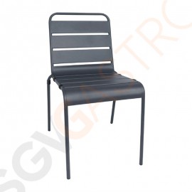 Bolero Bistrostühle Stahl grau 4 Stück | Sitzhöhe: 45cm | 83 x 47 x 57cm | Stahl | weiß
