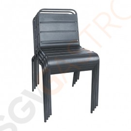 Bolero Bistrostühle Stahl grau 4 Stück | Sitzhöhe: 45cm | 83 x 47 x 57cm | Stahl | weiß
