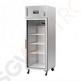 Polar Serie G Gastro Kühlvitrine 1-türig 600L Kapazität: 600L (Netto: 376L) | 1 Glastür | Silbergrau