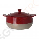 Olympia runde Kasserolle rot und taupe 1,8L 9(H) x 24(B) inklusive Griffe x 19(Ø)cm | Kapazität: 1,8L | Mit Deckel