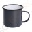 Olympia emaillierte Tassen grau-schwarz 35cl 6 Stück | Kapazität: 35cl | Edelstahl und Glasemail | grau-schwarz
