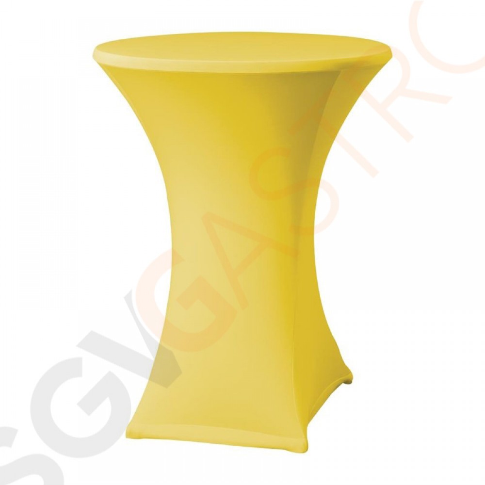Tischhusse für Stehtische Samba D2 gelb 85cm Geeignet für Stehtische mit geradem Fuß | 115 x 85(Ø)cm | Polyester, Elastan | gelb