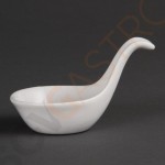 Olympia Whiteware löffelförmige Minidipschalen 5,5cm 12 Stück | 6 x 9,5 x 5,5cm | Porzellan