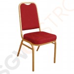 Bolero Bankettstühle mit quadratischer Lehne rot 4 Stück | Sitzhöhe: 45cm | 89,5 x 44 x 45cm | Stahl und Stoff | rot