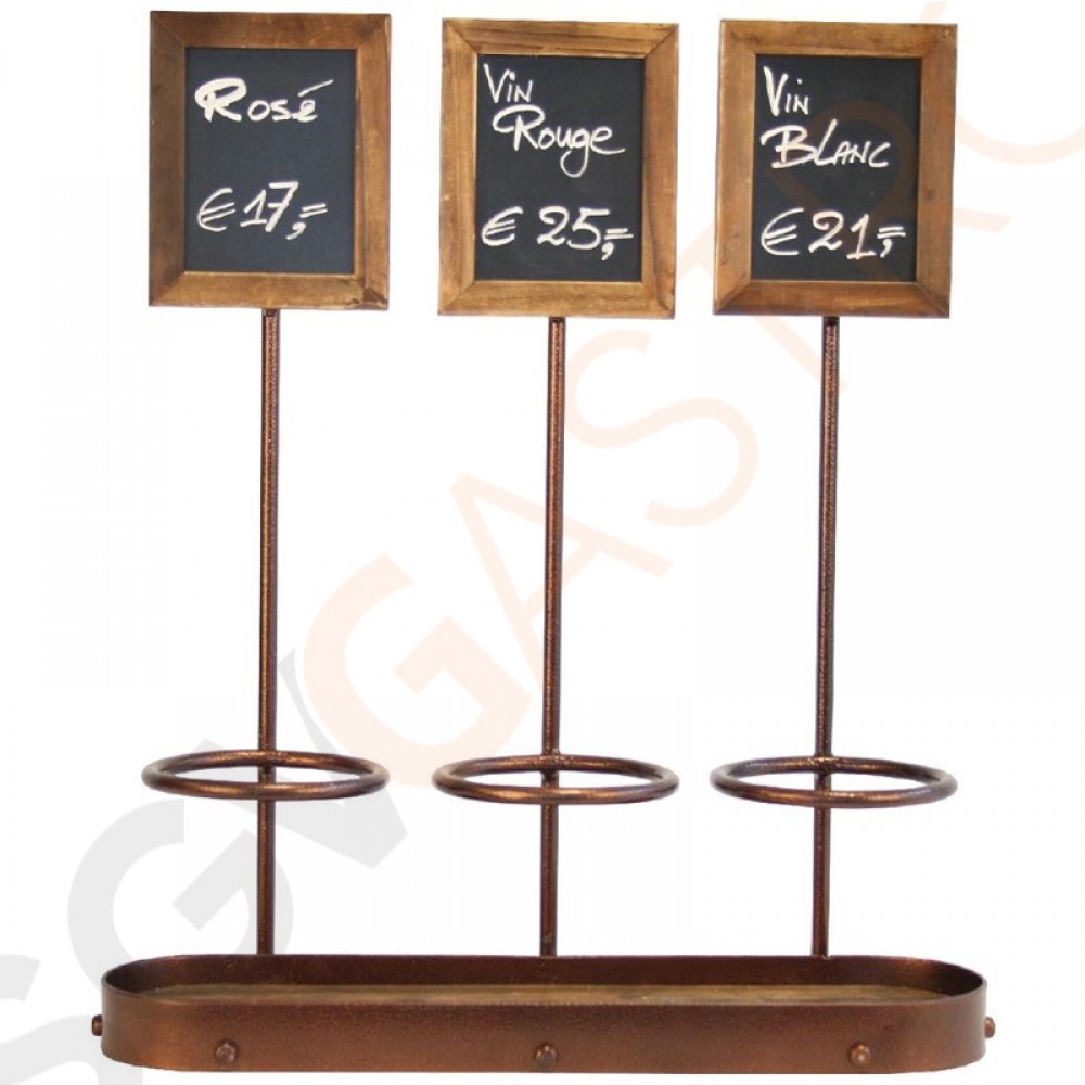 Securit Weinflaschenhalter dreifach Dreifach | 40,7 x 40,5 x 13cm | Eisen und Holz Securit Weinflaschenhalter dreifach Dreifach | 40,7 x 40,5 x 13cm | Eisen und Holz