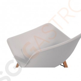 Bolero Arlo Spindelbeiniger Polypropylen Stuhl weiß (2er-Pack) Stahlgestell | Verstärkte Sitzschale aus Polypropylen | Sitzhöhe: 45cm