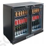 Polar Serie G Barkühlschrank mit Klapptüren 160 Flaschen Kapazität: 200 Flaschen | Doppelte Klapptür | Schwarz