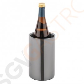 Olympia Weinkühler schwarz 19,5(H) x 12(Ø)cm | Doppelwandige Isolierung
