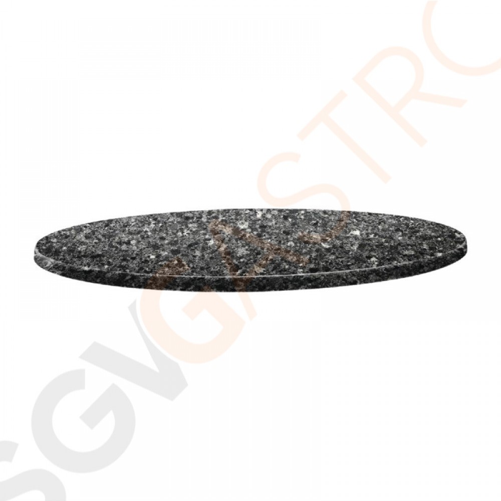 Topalit Classic Line runde Tischplatte schwarzer Granit 70cm DR904 | 70(Ø)cm | Einzelpreis